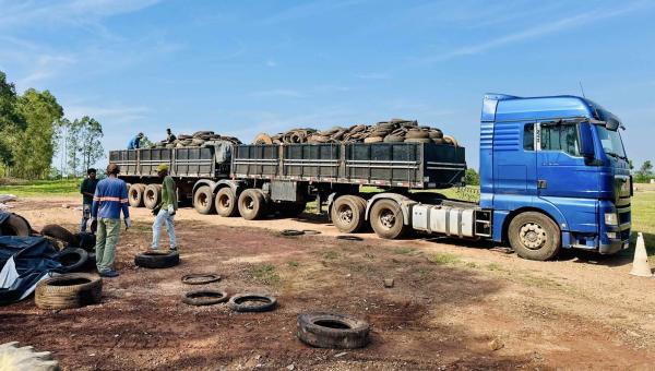 Couto Magalhães envia mais de 30 toneladas de pneus inservíveis para reciclagem