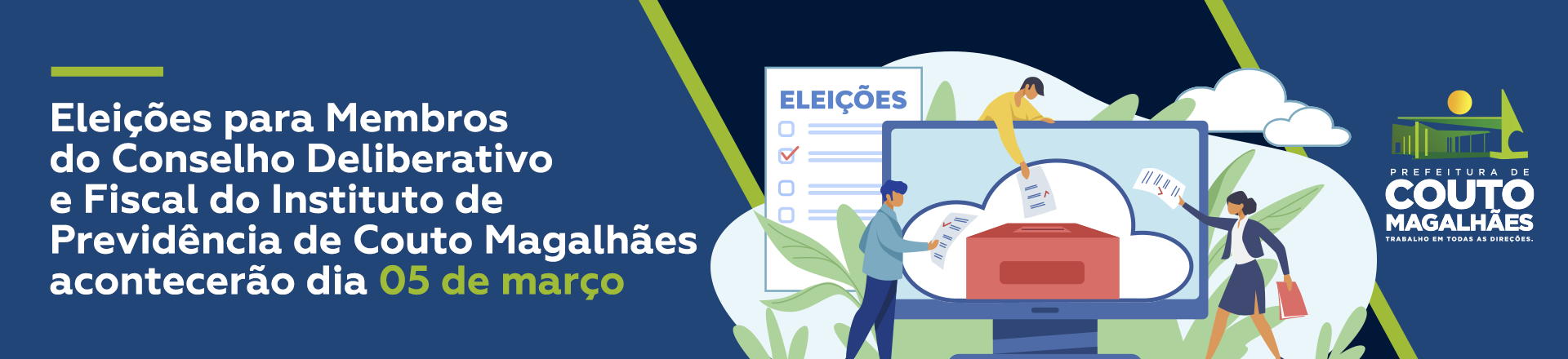 Eleições para Membros do Conselho Deliberativo e Fiscal do Instituto de Previdência de Couto Magalhães acontecerão dia 05 de março