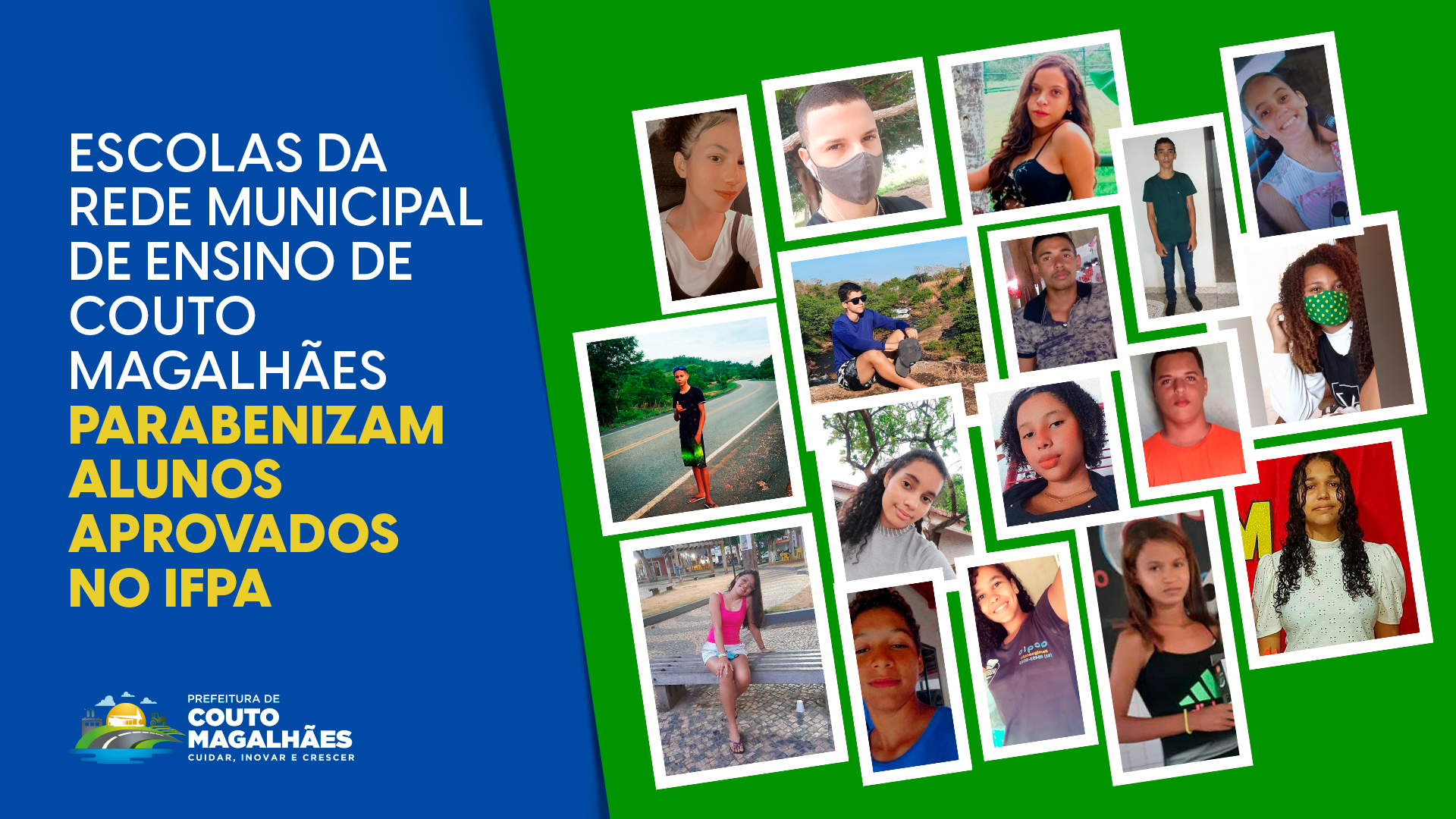 Escolas da Rede Municipal de Ensino de Couto Magalhães parabenizam alunos aprovados no IFPA
