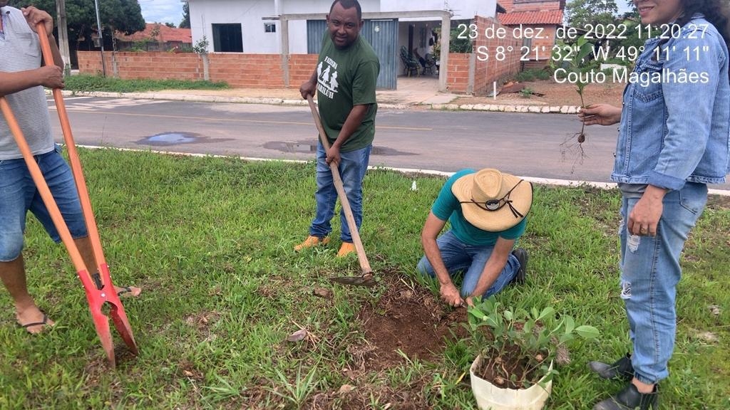 Prefeito Júlio César realiza plantio de mudas de pequi e Bacaba em Couto Magalhães
