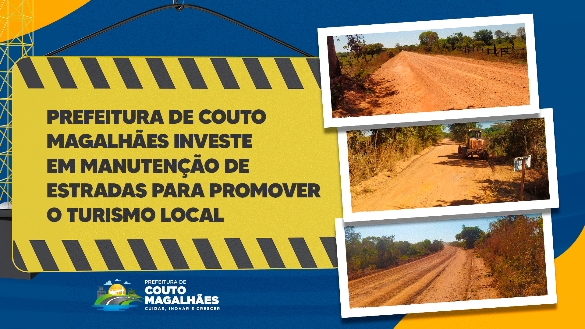Prefeitura de Couto Magalhães investe em manutenção de estradas para promover o turismo local