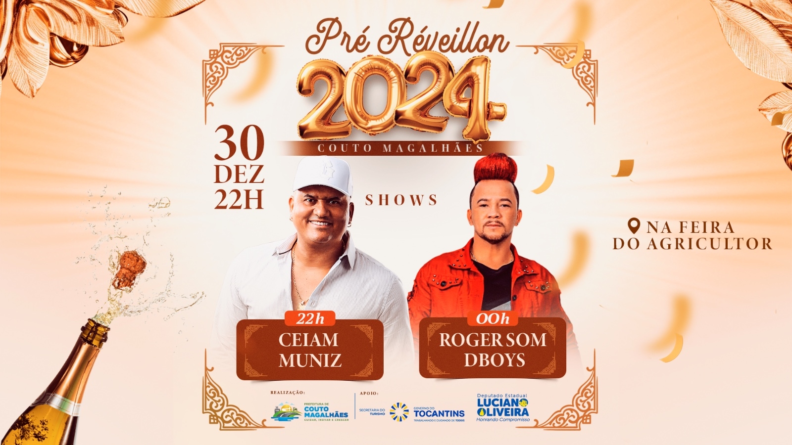 Festa de Pré réveillon acontece dia 30 em Couto Magalhães