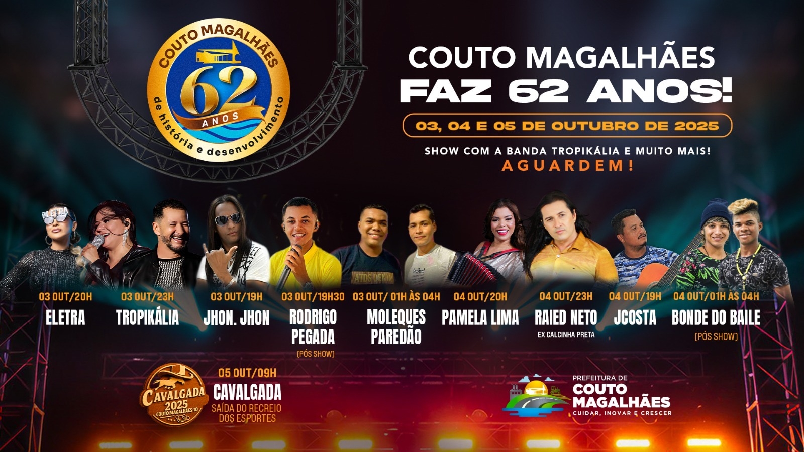 Artistas da terra se apresentam no 62º Aniversário de Couto Magalhães