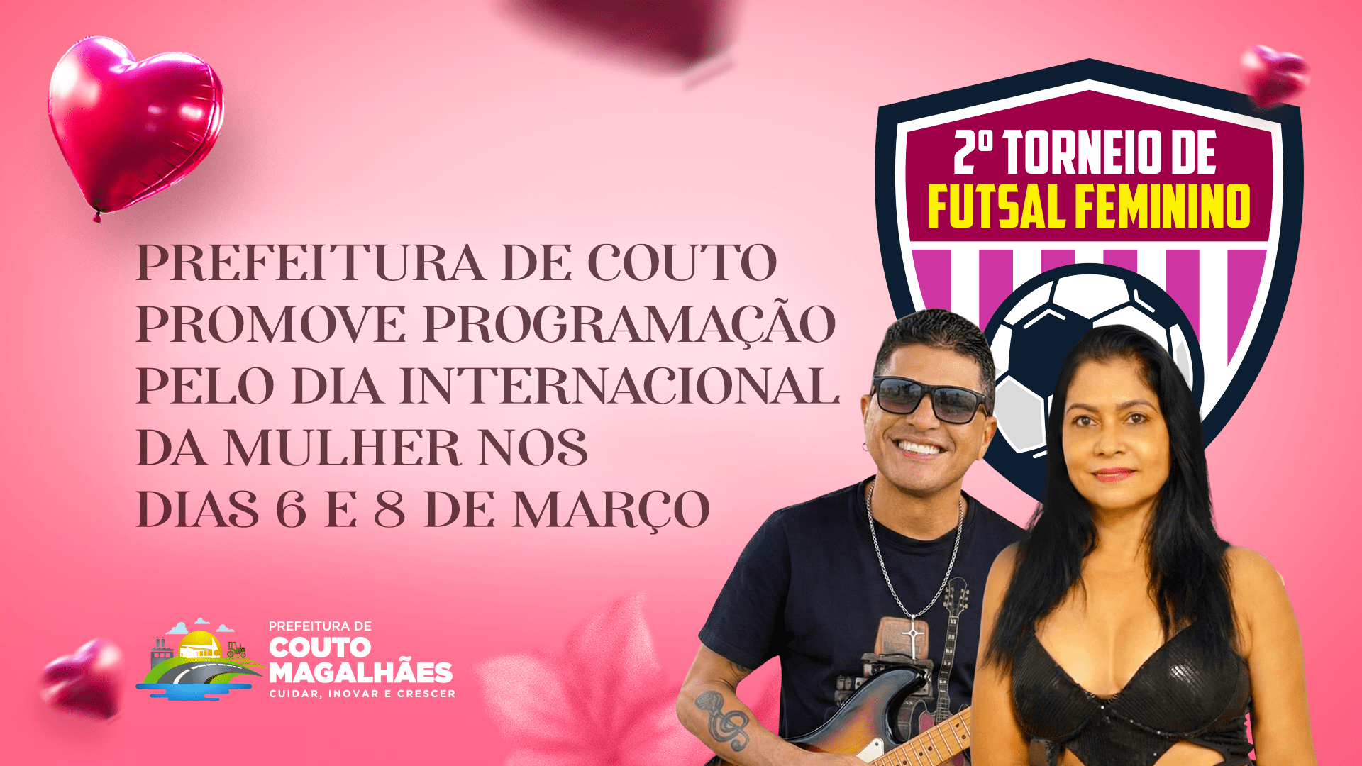 Prefeitura de Couto promove programação pelo Dia Internacional da Mulher nos dias 6 e 8 de março